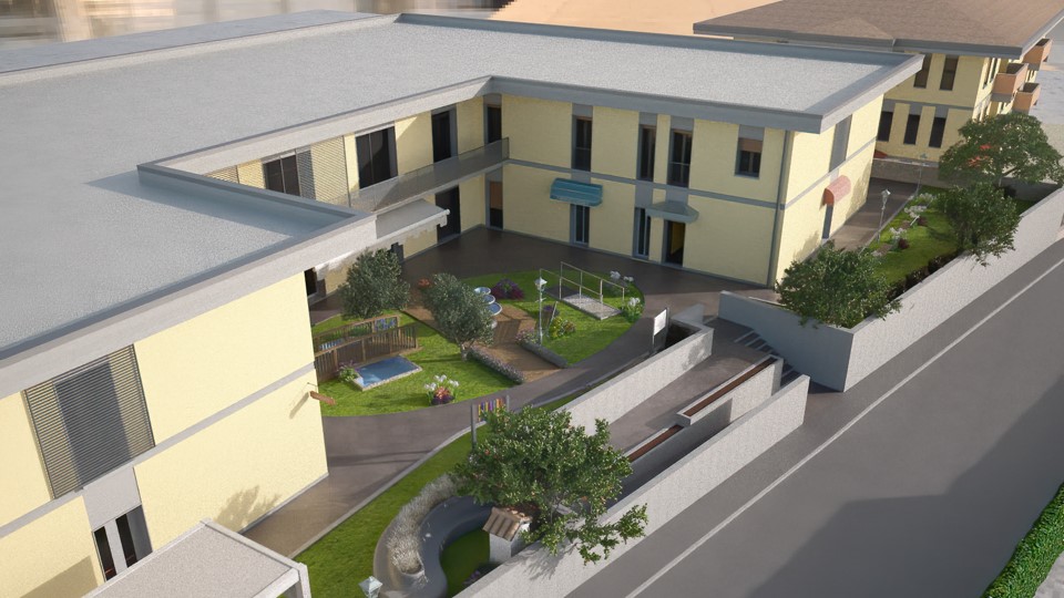 Veduta aerea del Villaggio Insieme, un progetto unico per l'assistenza di pazienti con Alzheimer e Sla